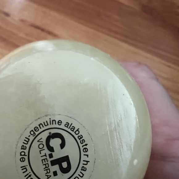 Antique Alabaster marble pair with opening - Picture 4 of 4